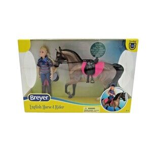 Breyer Classics Collection #61114 English Horse and Rider Blonde Girl Brown Pony